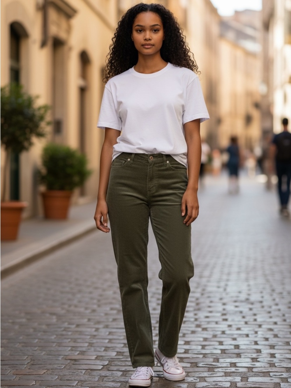 BDG Olive Green Straight-Leg corduroys